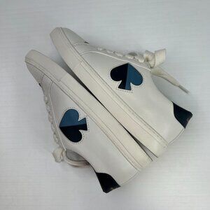 Kate Spade Shoe Women 7 B Leather Sneaker Lace Up Two Tone Color Block NY Core